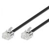 Astrotek T205-64-BLK-2 2m Telephone Extension Cable 2x 6P4C Plugs Black PVC Jacket RoHS
