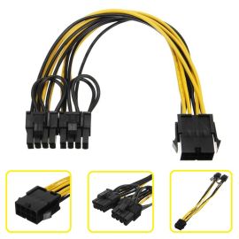 Image for Generic ADA-GEN-8PT2X8P GPU Graphics Card Power Cable PCI-E PCIE 8p Female to 2 Port Dual 8pin 6+2p Male