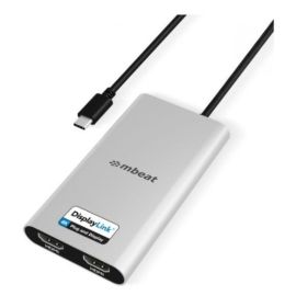 Image for mbeat USB-C Dual 4K 60Hz HDMI DisplayLink Adapter with 90W PD