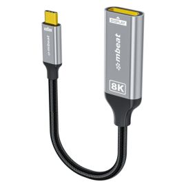 Image for mbeat Tough Link USB-C to DisplayPort Adapter 8K 60Hz DP 1.4 Space Grey