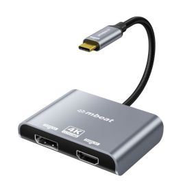 Image for mbeat Tough Link USB-C to HDMI & DP Dual 4K 60Hz MST Adapter Space Grey