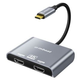 Image for mbeat Tough Link USB-C to Dual 4K 60Hz HDMI MST Adapter Space Grey