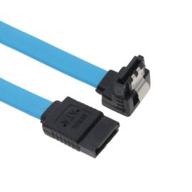 Image for Astrotek AT-SATA3-90D SATA 3.0 Data Cable 50cm Male to Male 180 to 90 Degree Metal Lock Blue