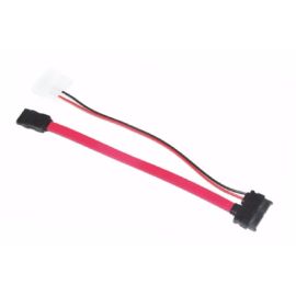 Image for Astrotek AT-SATA-SLIM Slim SATA Cable 50cm + 10cm 6 pins + 7 pins to 4 pins + 7 pins Red