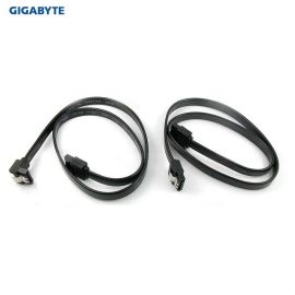 Image for Gigabyte GB-SATA-2PK 2x Gigabyte SATA 3 Data Cable 6Gb/ps Gigabyte ORIGINAL with Angle and Lead Clip