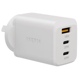 Image for EFM ECO 65W Triple Port GaN Wall Charger - White