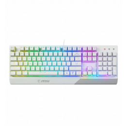 Image for MSI Vigor GK30 White Gaming Keyboard, Plunger Switches, RGB, Water Repellent