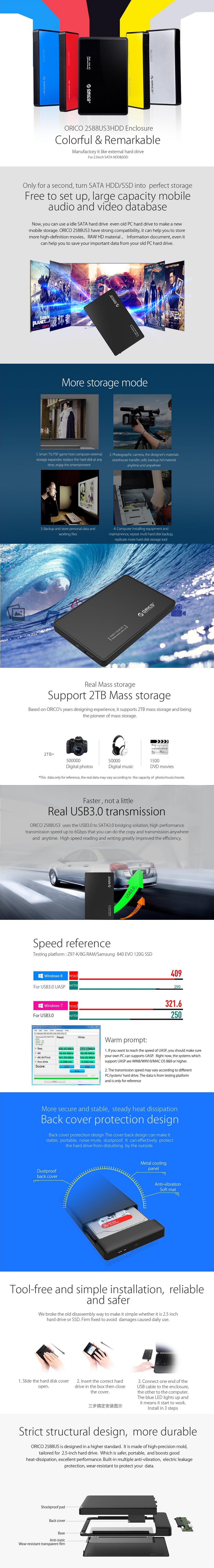 Orico 2588US3 USB 3.0 External 2.5