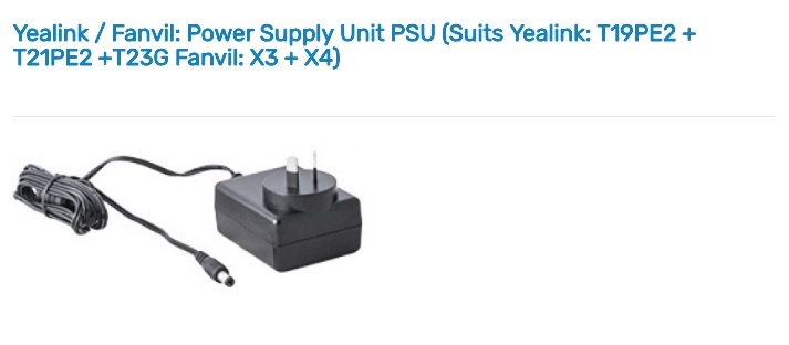 Yealink/Fanvil Power Supply Unit PSU Suits Yealink T19PE2 + T21PE2 +T23G Fanvil X3 + X4